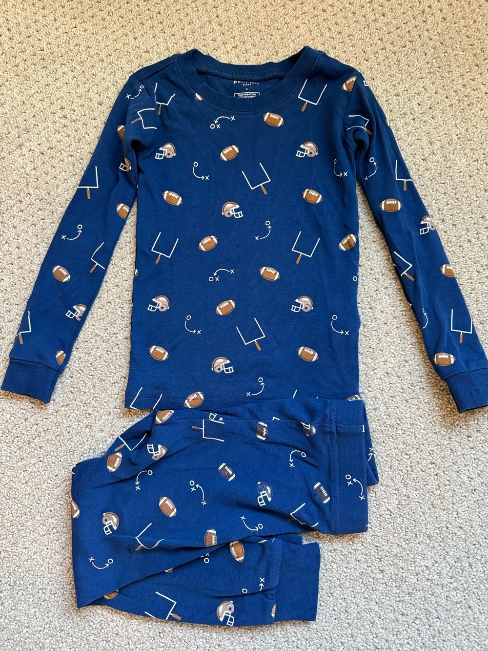 Petit lem football pajamas 4y